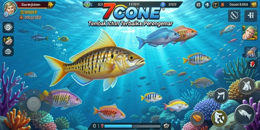 Screenshot gameplay 7CONE dengan aksi Tembak Ikan yang seru.