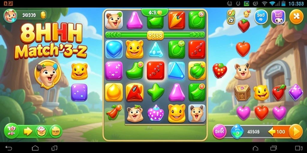 Screenshot 8HHH menampilkan gameplay seru Match-3.