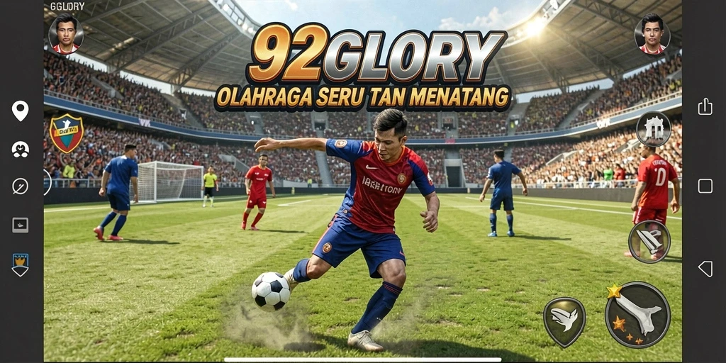 Screenshot gameplay 92GLORY yang penuh aksi dan tantangan olahraga.