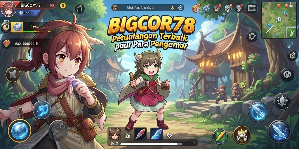 Screenshot utama BIGCOR78 menunjukkan aksi seru dan karakter Anime yang menawan.