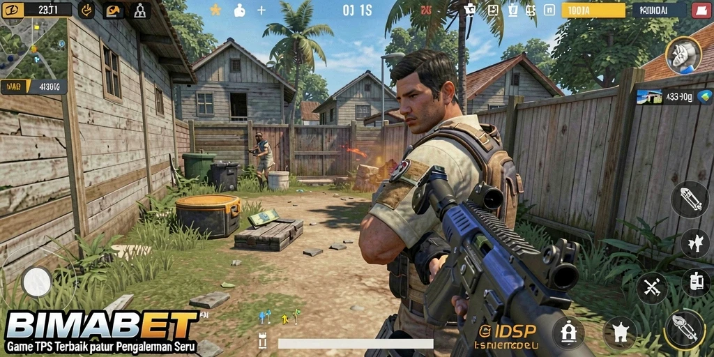 Screenshot gameplay menunjukkan aksi tembak-menembak yang mendebarkan.