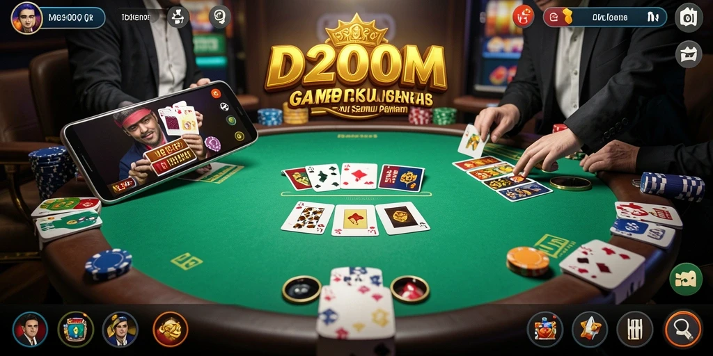 Tampilan seru gameplay D200M dalam permainan Poker.