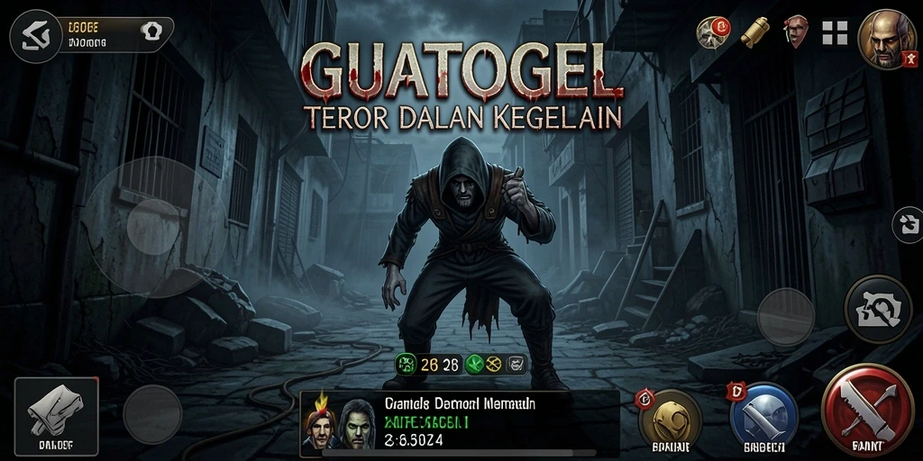 Screenshot GUATOGEL menampilkan suasana mencekam dalam gameplay Horror.