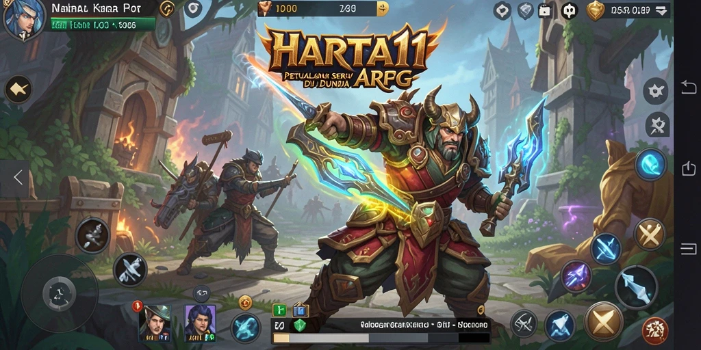 Gameplay seru HARTA11 dengan pertempuran mendebarkan.