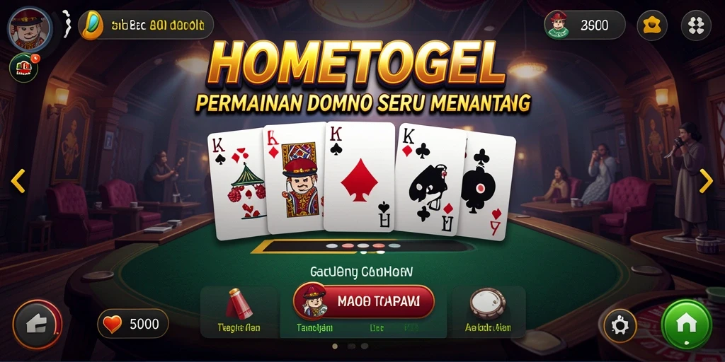 Tampilan menarik dari permainan domino di HOMETOGEL dengan gameplay yang seru.