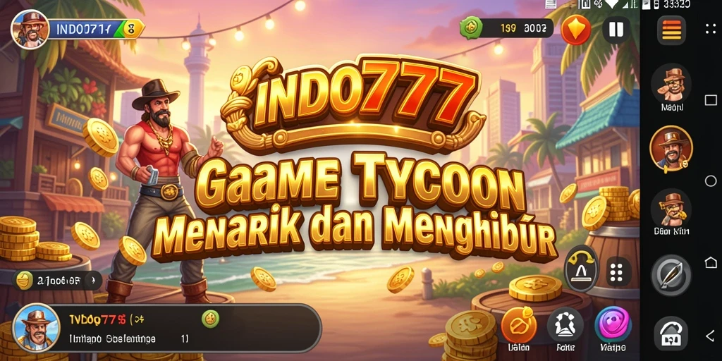 Screenshot gameplay INDO777 menampilkan suasana tycoon yang dinamis.