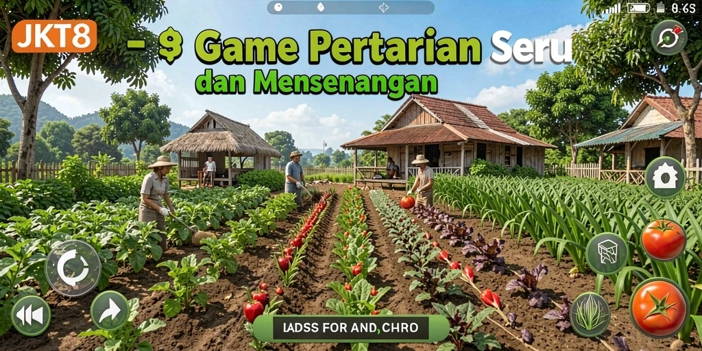 Gameplay JKT8 yang mengasyikkan dalam dunia pertanian.