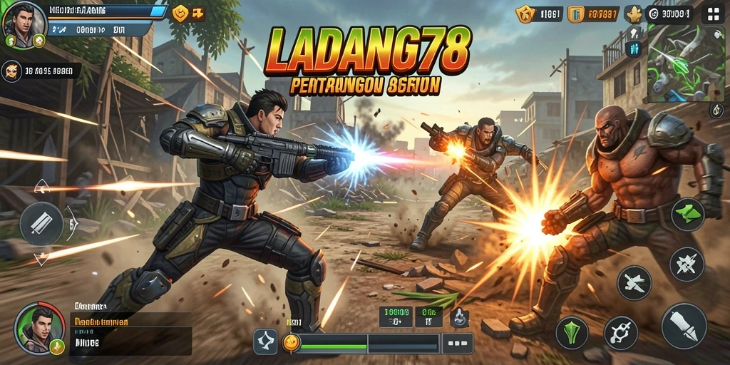 Gambaran gameplay mendebarkan dalam LADANG78 yang penuh aksi.