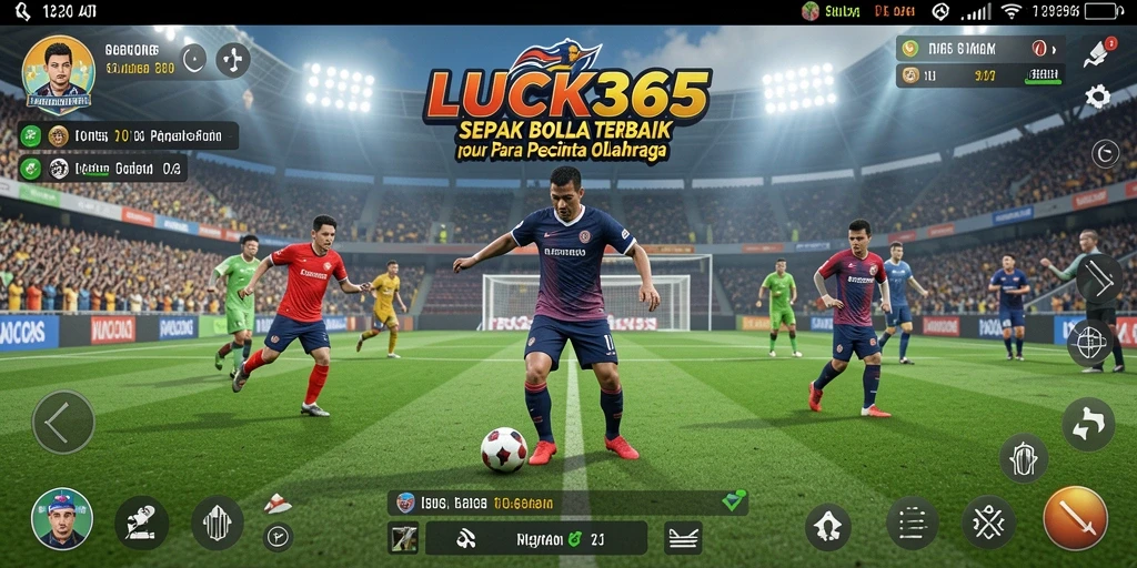 Tangkapan layar gameplay LUCK365 yang menunjukkan momen seru dalam pertandingan sepak bola.