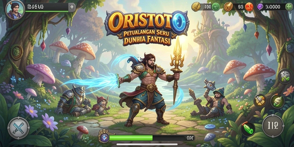 Tampilan gameplay seru di petualangan ORISTOTO yang penuh warna.