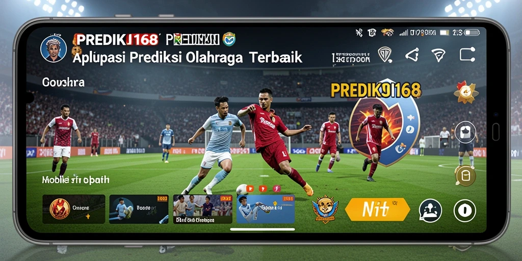 Screenshot utama PREDIKSI168 menampilkan tampilan antarmuka aplikasi dengan prediksi olahraga.