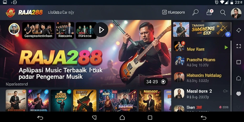 Tampilan screenshot gameplay RAJA288 menunjukkan interaksi dan fitur musik.