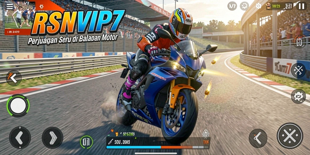 Gameplay seru balapan motor dalam RSNVIP7.