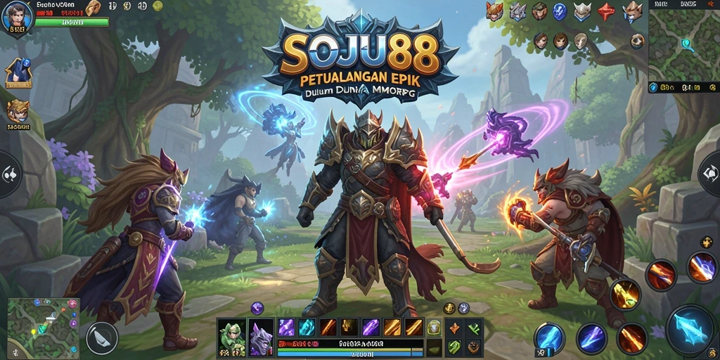 Screenshot utama SOJU88 menampilkan aksi seru dalam gameplay MMORPG.