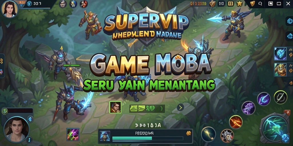 Tampilan gameplay menarik di SUPERVIP dengan aksi MOBA yang intens.